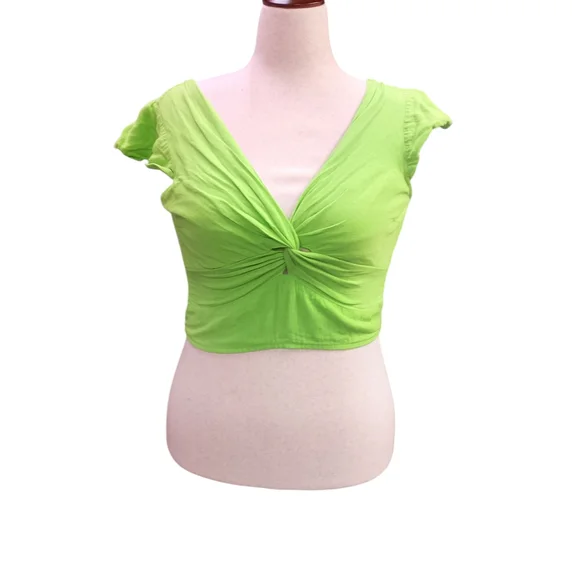 Lime Twist Front Blouse - Picture 2 of 8
